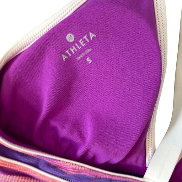 Athleta Tankini Stripes Athletic Tank Top Padded Swim wear S - Picture 3 of 4